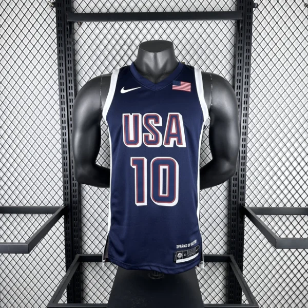 Camiseta Regata Basquete USA EUA Seleção Estados Unidos Olimpíadas Paris 2024 Azul Nike - Imagem 17