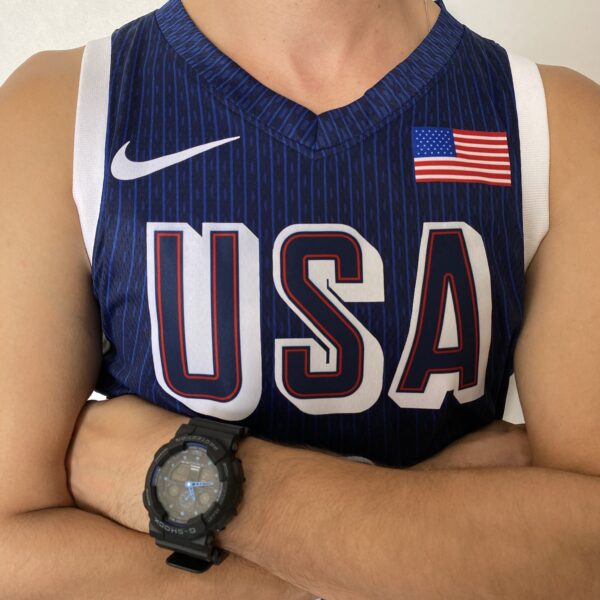 Camiseta Regata Basquete USA EUA Seleção Estados Unidos Olimpíadas Paris 2024 LeBron James 6 Azul Nike - Imagem 8