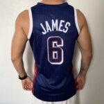 Camiseta Regata Basquete USA EUA Seleção Estados Unidos Olimpíadas Paris 2024 LeBron James 6 Azul Nike - Imagem 15