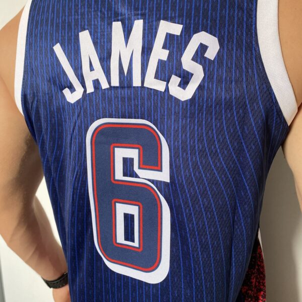 Camiseta Regata Basquete USA EUA Seleção Estados Unidos Olimpíadas Paris 2024 LeBron James 6 Azul Nike - Imagem 18