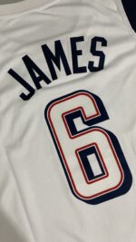 Camiseta Regata Basquete USA EUA Seleção Estados Unidos Olimpíadas Paris 2024 LeBron James 6 Branca Nike - Imagem 25