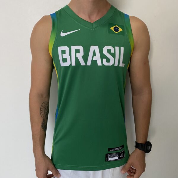 Camiseta Regata Basquete Brasil Olimpíadas 2024 Paris Verde 2024-2025 Nike - Imagem 1