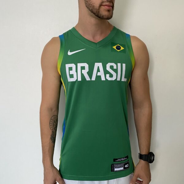Camiseta Regata Basquete Brasil Olimpíadas 2024 Paris Verde 2024-2025 Nike - Imagem 2