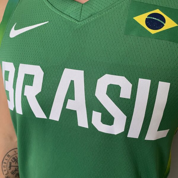 Camiseta Regata Basquete Brasil Olimpíadas 2024 Paris Verde 2024-2025 Nike - Imagem 6