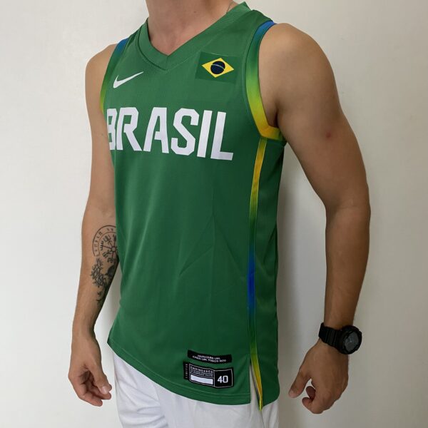 Camiseta Regata Basquete Brasil Olimpíadas 2024 Paris Verde 2024-2025 Nike - Imagem 8