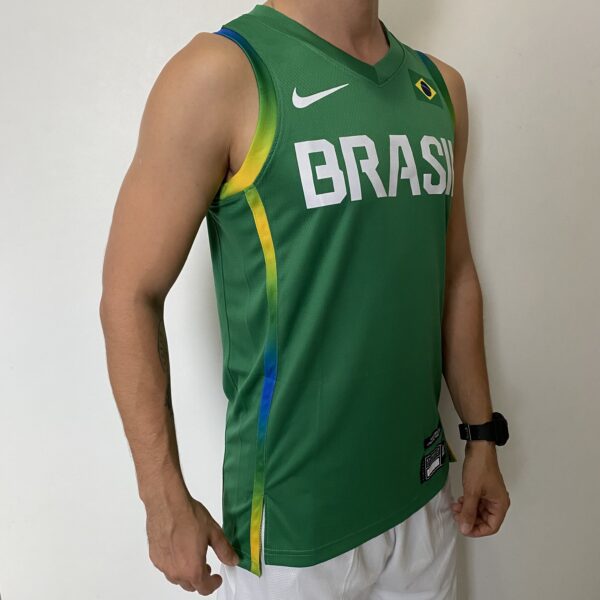 Camiseta Regata Basquete Brasil Olimpíadas 2024 Paris Verde 2024-2025 Nike - Imagem 9