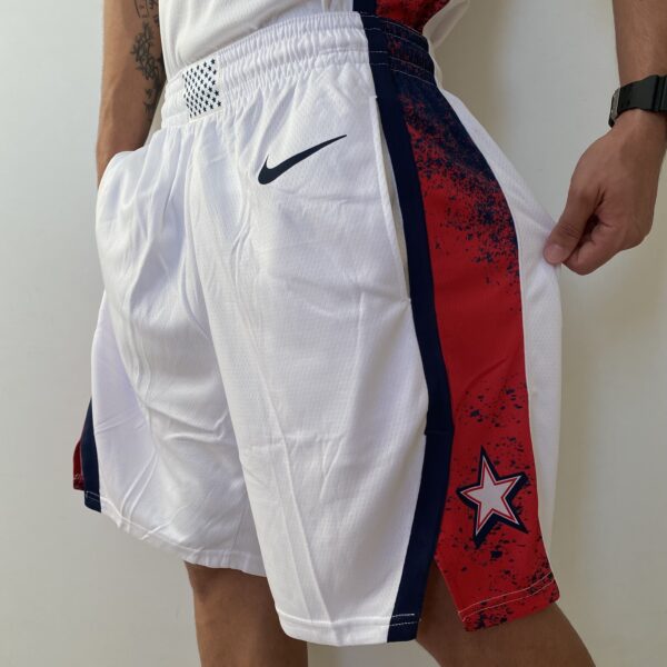 Short Bermuda NBA Basquete USA EUA Seleção Estados Unidos Olimpíadas Paris 2024 Branco Nike - Imagem 3