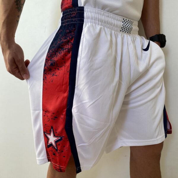 Short Bermuda NBA Basquete USA EUA Seleção Estados Unidos Olimpíadas Paris 2024 Branco Nike - Imagem 4