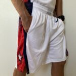 Short Bermuda NBA Basquete USA EUA Seleção Estados Unidos Olimpíadas Paris 2024 Branco Nike - Imagem 5
