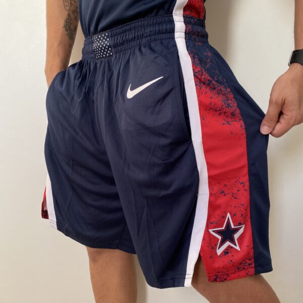 Short Bermuda NBA Basquete USA EUA Seleção Estados Unidos Olimpíadas Paris 2024 Azul Nike - Imagem 3