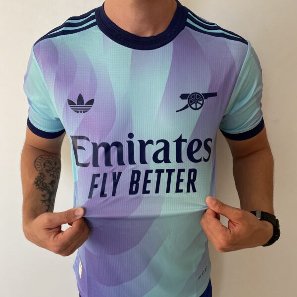 Camisa Arsenal Third Versão Jogador 24/2025 Azul Piscina Adidas - Imagem 8