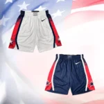 Short Bermuda NBA Basquete USA EUA Seleção Estados Unidos Olimpíadas Paris 2024 Branco Nike - Imagem 15