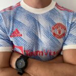 Camisa Manchester United Away Versão Jogador Cristiano Ronaldo 7 CR7 21/2022 Adidas - Imagem 9