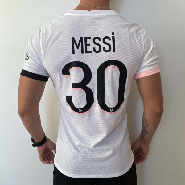 Camisa Paris Saint-Germain - PSG Away Messi 30 Branca Versão Jogador 21/2022 Nike - Imagem 1