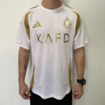 Camisa Al Nassr Third Versão Jogador Cristiano Ronaldo 7 CR7 Branca 24/2025 Adidas