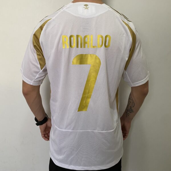 Camisa Al Nassr Third Versão Jogador Cristiano Ronaldo 7 CR7 Branca 24/2025 Adidas - Imagem 5