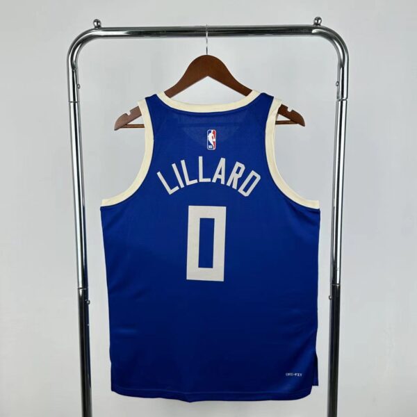 Camiseta Regata Basquete NBA Milwaukee Bucks 0 Lilard City Edition 2025 Azul Nike - Imagem 11