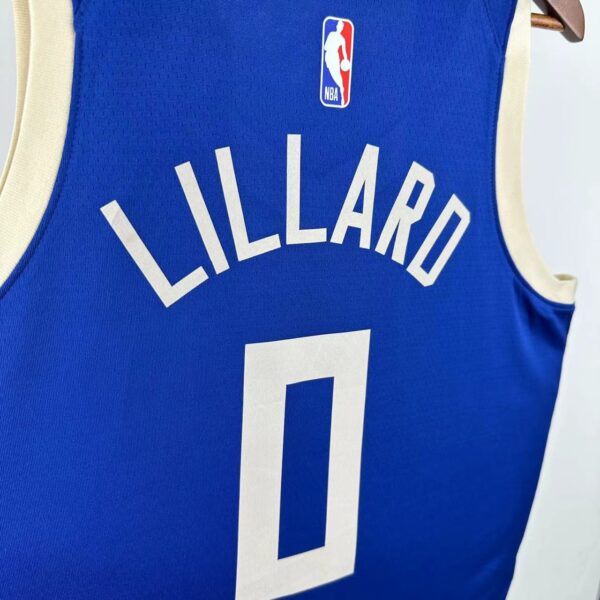 Camiseta Regata Basquete NBA Milwaukee Bucks 0 Lilard City Edition 2025 Azul Nike - Imagem 8