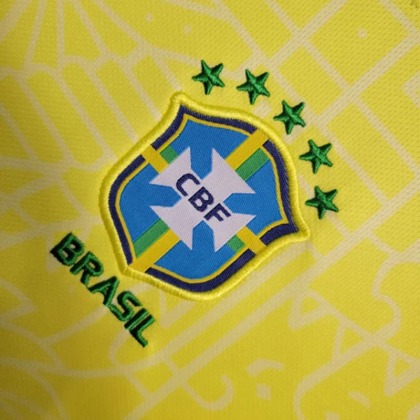 Kit Conjunto Infantil Crianças Camisa e Calção Seleção Brasil Home Infantil 24/2025 Nike - Imagem 3