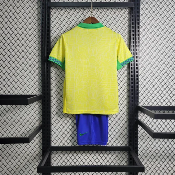 Kit Conjunto Infantil Crianças Camisa e Calção Seleção Brasil Home Infantil 24/2025 Nike - Imagem 5