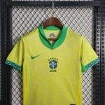 Kit Conjunto Infantil Crianças Camisa e Calção Seleção Brasil Home Infantil 24/2025 Nike - Imagem 2
