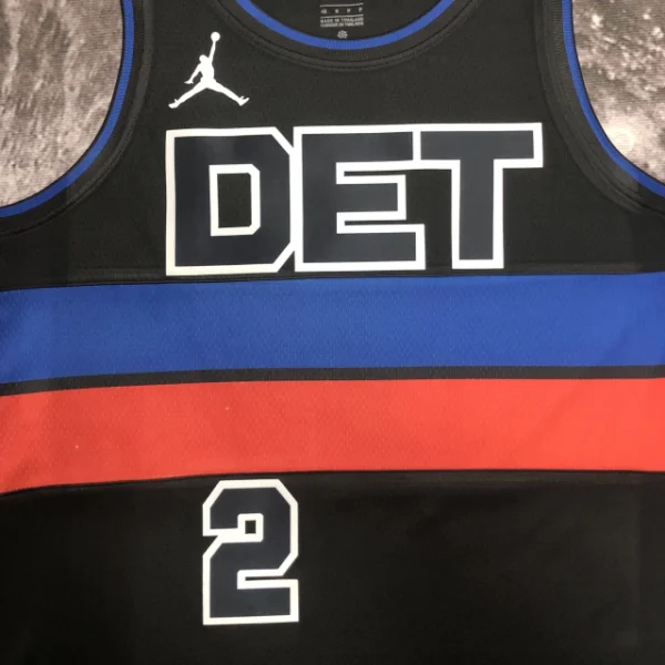Camiseta Regata Basquete NBA Detroit Pistons 2 Cunningham Statement Edition 2025 Preta Jordan - Imagem 2