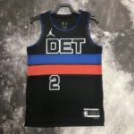 Camiseta Regata Basquete NBA Detroit Pistons 2 Cunningham Statement Edition 2025 Preta Jordan