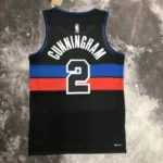 Camiseta Regata Basquete NBA Detroit Pistons 2 Cunningham Statement Edition 2025 Preta Jordan - Imagem 4