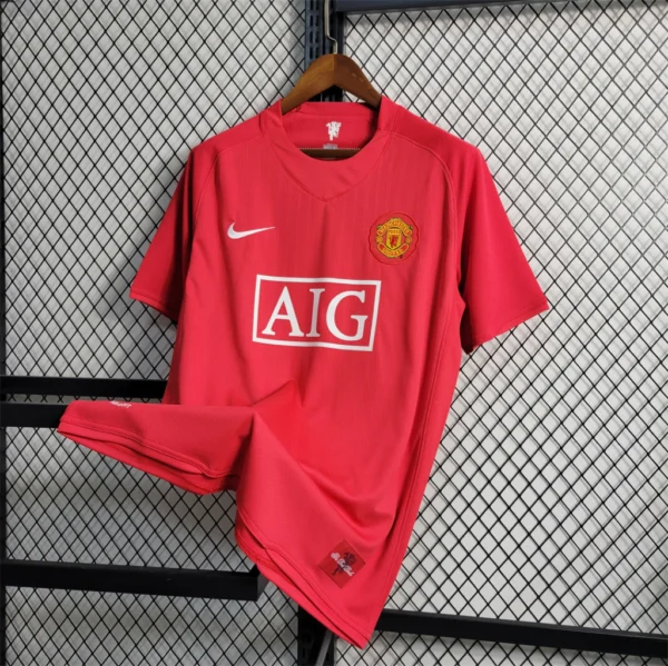 dmvlkdsoiv Camisa Rêtro Manchester United Home 2007/2008 Nike Vermelha - Imagem 3