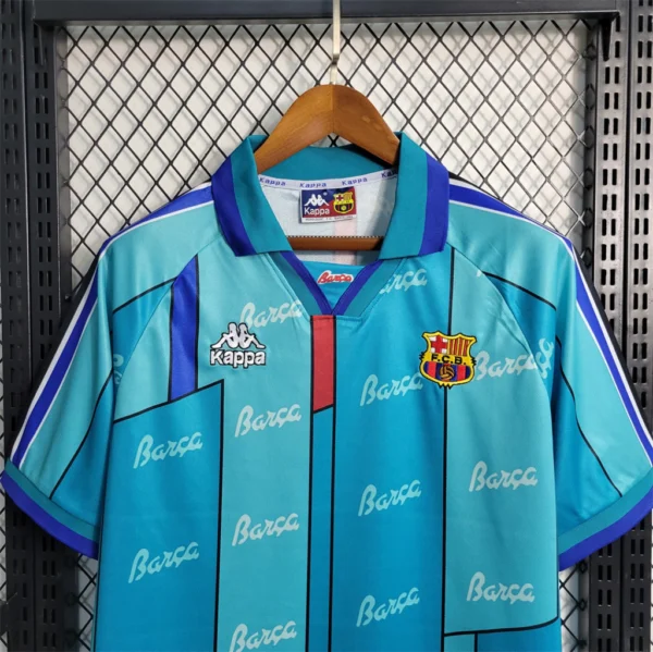 ,kslçdfmleoopeos Camisa Rêtro Barcelona Away Versão Torcedor 96/1997 Kappa - Imagem 3