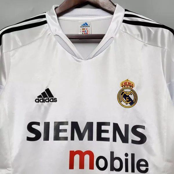nernbejnkbfhlbwbw Camisa Retrô Real Madrid Home 2004/2005 Adidas Branca - Imagem 2