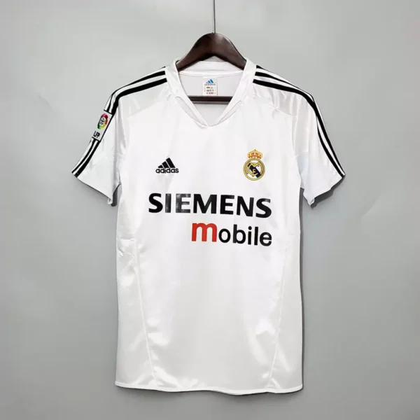 nfjksbfjh Camisa Retrô Real Madrid Home 2004/2005 Adidas Branca - Imagem 1