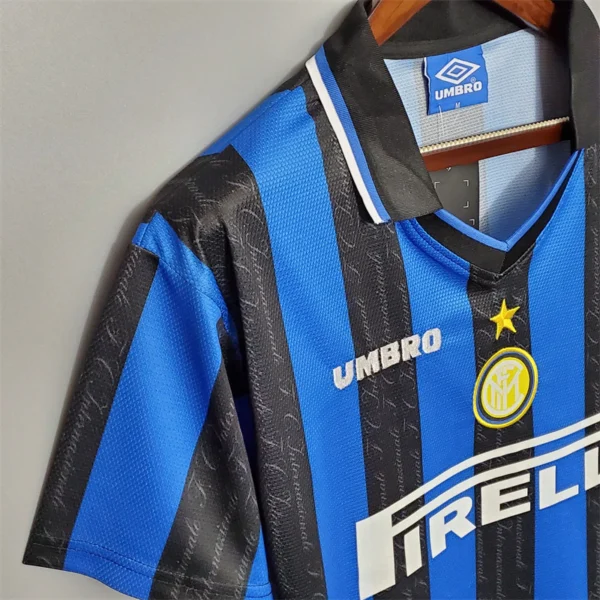 wekgwlççqçq Camisa Retrô Inter de Milão Home 1997/1998 - Ronaldo 10 - Umbro - Azul Preta - Imagem 22