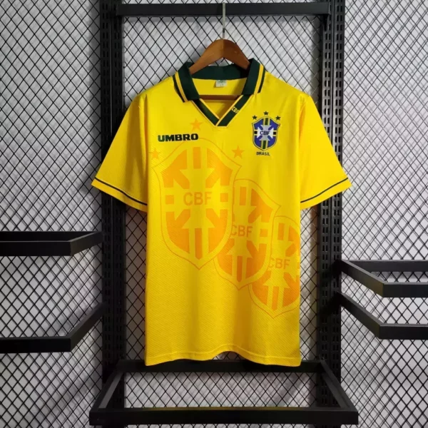 wokodkoq Camisa Retrô Clássica Seleção Brasileira Brasil – Versão Torcedor Umbro – Amarela – 1994 - Romário 11 - Imagem 25