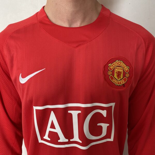 Camisa Rêtro Manchester United Home Manga Longa 2007/2008 Nike Vermelha - Imagem 2