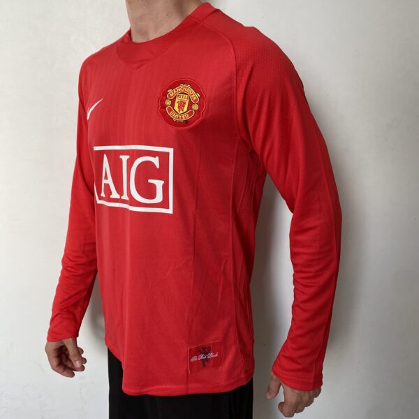 Camisa Rêtro Manchester United Home Manga Longa 2007/2008 Nike Vermelha - Imagem 5