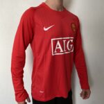 Camisa Rêtro Manchester United Home Manga Longa 2007/2008 Nike Vermelha - Imagem 6