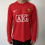 Camisa Rêtro Manchester United Home Manga Longa 2007/2008 Nike Vermelha