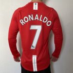 Camisa Rêtro Manchester United Home Manga Longa 2007/2008 Nike Vermelha - Imagem 7