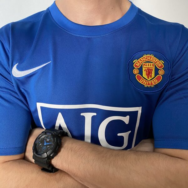 Camisa Rêtro Manchester United Away 2007/2008 Nike Azul - Imagem 11