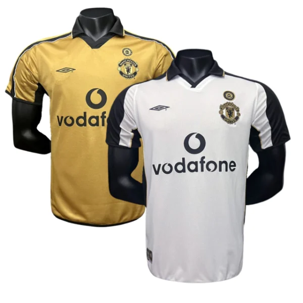 byvewbfkyuwyueuyf Camisa Retrô Manchester United Away - Dupla-Face - Frente Verso - 2001/2002 - Beckham 7 - Umbro Branco - Imagem 16