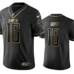 Camisa Jersey NFL Detroit Lions 16 Goff - Edição Limitada - Preta
