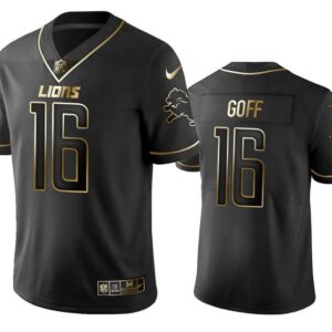 Camisa Jersey NFL Detroit Lions 16 Goff - Edição Limitada - Preta