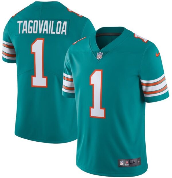 camisa-futebol-americano-jersey-dolphins-tagovailoa-masculina-azul-1 Camisa Jersey NFL Miami Dolphins 1 Tagovailoa - Azul - Imagem 1