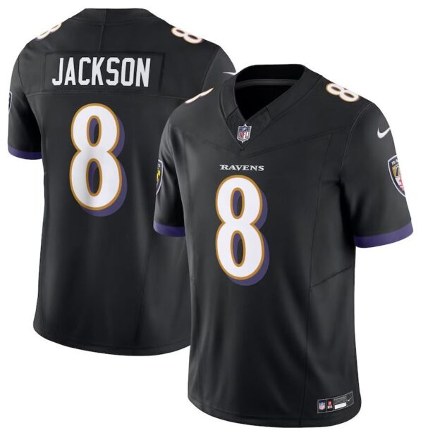 Camisa Jersey NFL Baltimore Ravens 8 Jackson - Preta - Imagem 1