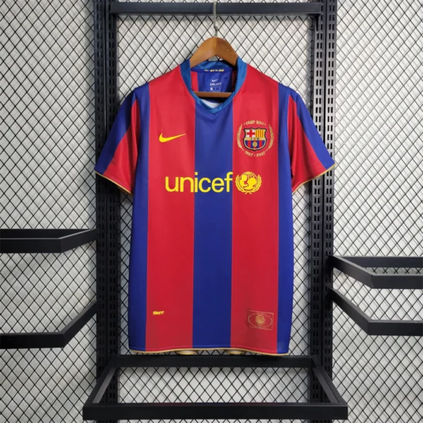 lfelglç Camisa Retrô Barcelona 2007/2008 - Lionel Messi 19 - Nike  - Azul Grená - Imagem 18