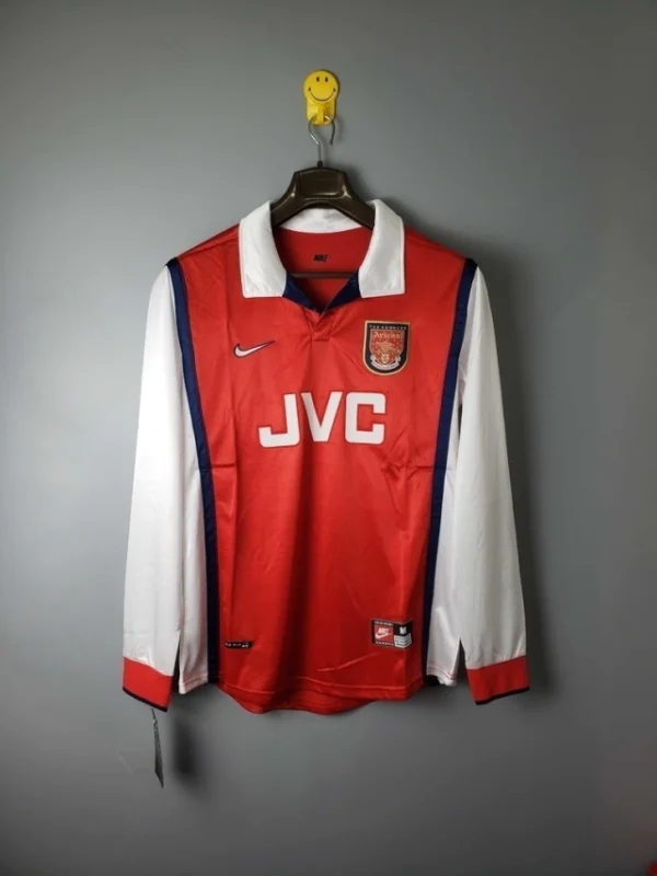 16003655783291-87a63e87fca7821f2a16003695944236-640-0 Camisa Retrô Arsenal Home Manga Longa 1998/1999 Nike Vermelha - Imagem 1