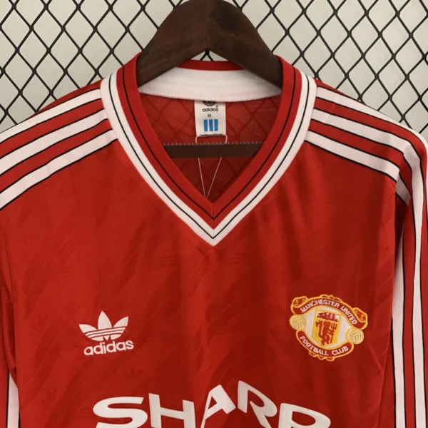 Camisa Retrô Manchester United Home Manga Longa - 1986/1988 Adidas Vermelha - Imagem 2
