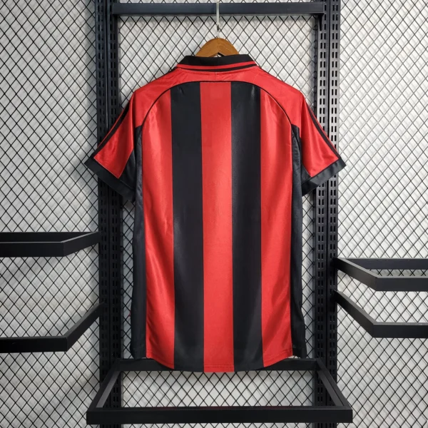 Camisa Retrô Milan Home 1998/1999 Adidas Vermelha Preta - Imagem 7