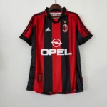 Camisa Retrô Milan Home 1998/1999 Adidas Vermelha Preta - Imagem 5